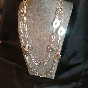 Chico's Silver Long Chain Necklace